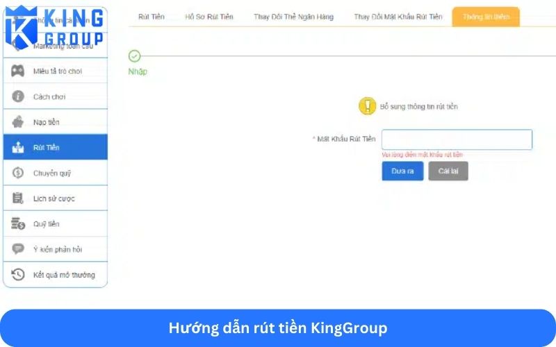 Hướng dẫn nạp tiền KingGroup